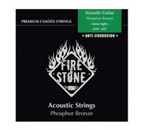 FIRE&STONE Acoustic Guitar 80/20 Bronze 12-string Extra Light 10-50 Coated струны для 12-стр. гитары