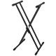 GEWA Keyboard Stand Black стойка клавишная Х-образная складная, двойные ноги, зажим, черная