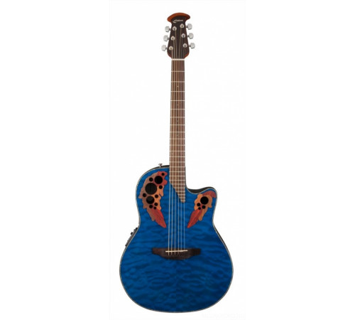 OVATION CE44P-8TQ Celebrity Elite Plus Mid Cutaway Trans Blue Quilt Maple  гитара (Китай)