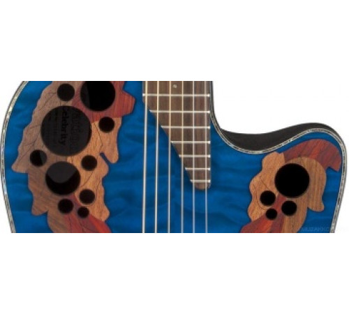 OVATION CE44P-8TQ Celebrity Elite Plus Mid Cutaway Trans Blue Quilt Maple  гитара (Китай)
