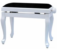 GEWA Piano Bench Deluxe Classic White Highgloss банкетка белая глянцевая гнутые ножки верх черный