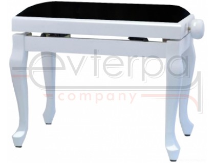 GEWA Piano Bench Deluxe Classic White Highgloss банкетка белая глянцевая гнутые ножки верх черный