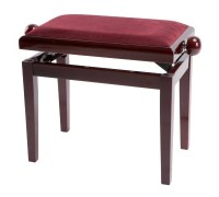 GEWA Piano Bench Deluxe Mahogany Highgloss банкетка красное дерево глянцевая прямые ножки верх бордо