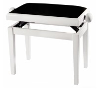 GEWA Piano Bench Deluxe White Highgloss банкетка белая глянцевая прямые ножки верх черный
