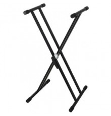 GEWA Keyboard Stand Black стойка клавишная Х-образная складная, двойные ноги, зажим, черная