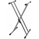 GEWA Keyboard Stand Silver Grey стойка клавишная Х-образная складная, двойные ноги, зажим, серебрист