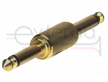 HOT WIRE коннектор джек 6,3 мм - джек 6,3 мм прямой, позолоченный