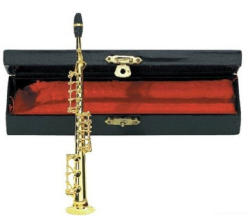 GEWA Miniature Instrument Soprano-Saxophone сувенир сопрано-саксофон, латунь, 15 см, с футляром