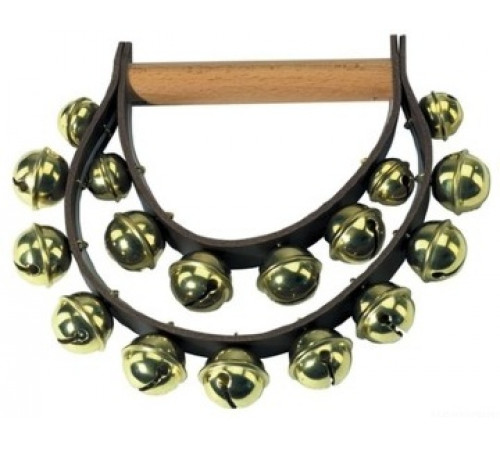GEWA BELL WREATH венок из 17 колокольчиков на двух ремнях, деревянная ручка