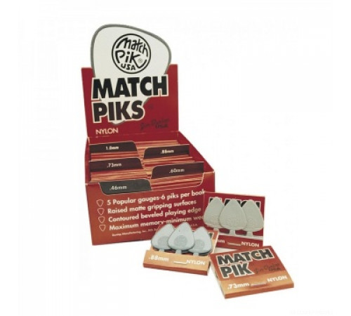 DUNLOP 4480 Match Pics Набор медиаторов Nylon .46 .60 .73 .88 1.0мм в спичечн. книжках Х 6шт(60 кнж)