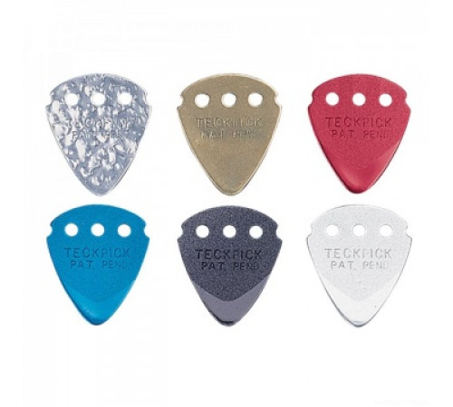 DUNLOP 4670 Teckpick Anodized Aluminum Plectra набор медиаторов (72шт по 12 шт каждого цвета)