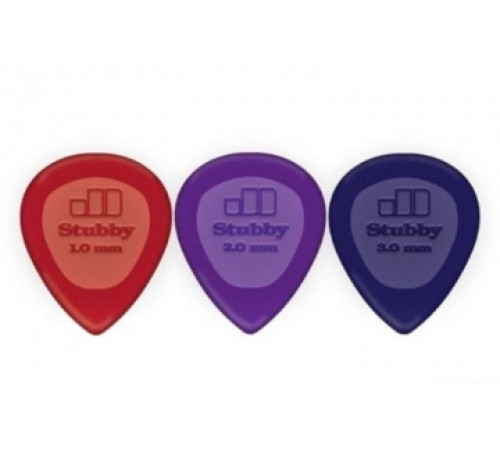 DUNLOP 4740 Stubby набор медиаторов (144 шт по 48 шт 1, 2, 3 мм)