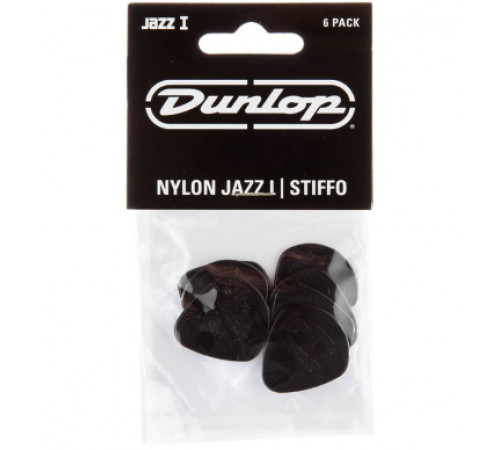 DUNLOP 47P1S Nylon Jazz I Black Stiffo упаковка черных медиаторов, (6шт.)