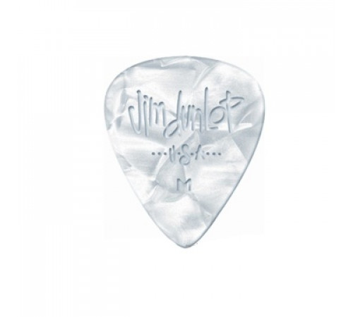 DUNLOP 4830-04 Genuine Celluloid  White Perloid набор медиаторов, 4 варианта толщины 432 шт