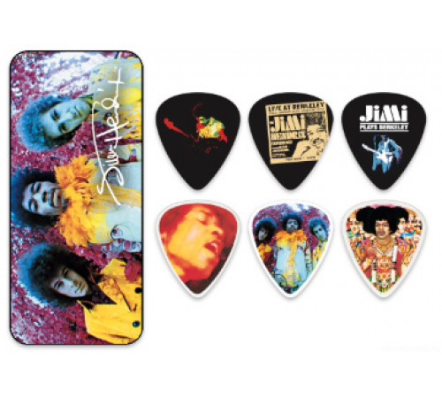 DUNLOP JН-PT01М Are You Experienced? Pick Tin набор медиаторов в жестяной коробке, средние, 12 шт
