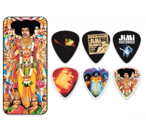 DUNLOP JН-PT02М Bold as Love Pick Tin набор медиаторов в жестяном футляре, средние, 12 шт