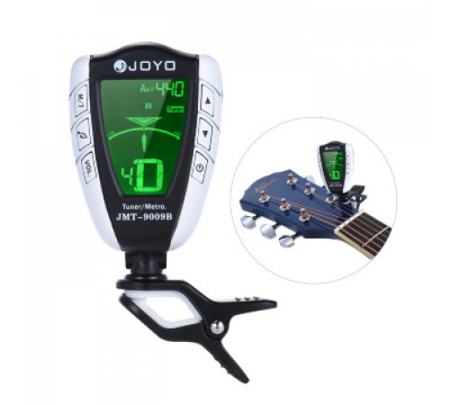 JOYO JMT-9009B тюнер/метроном-прищепка хроматический, гитара, бас, скрипка, укулеле, темп 30-250