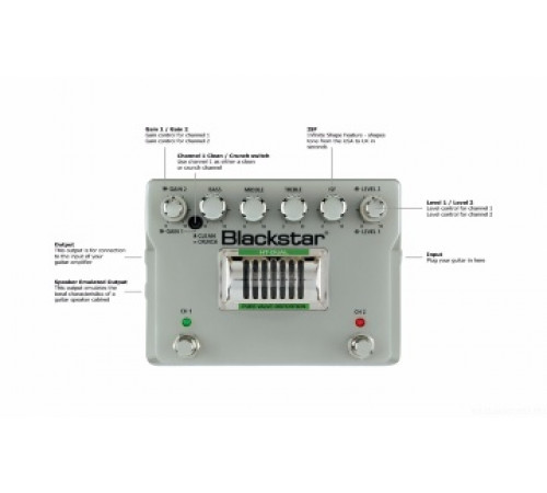 BLACKSTAR HT-Dual педаль эффектов для гитары двухканальный ламповый дисторшн