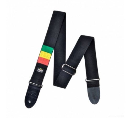 DUNLOP BОВ-01 Bob Marley Band ремень гитарный, хлопок, черный