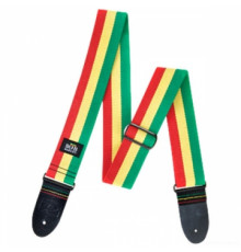 DUNLOP BОВ-04 Bob Marley Wide ремень гитарный, конопля, рисунок в цветах флага Ямайки