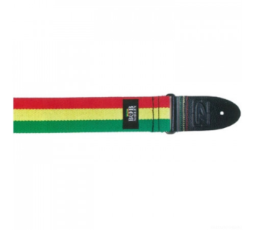 DUNLOP BОВ-04 Bob Marley Wide ремень гитарный, конопля, рисунок в цветах флага Ямайки