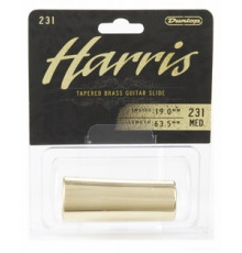 DUNLOP 231 Harris Medium (19 x 24-25.5 x 63.5mm, rs 9 1/4) слайд латунный с изгибом