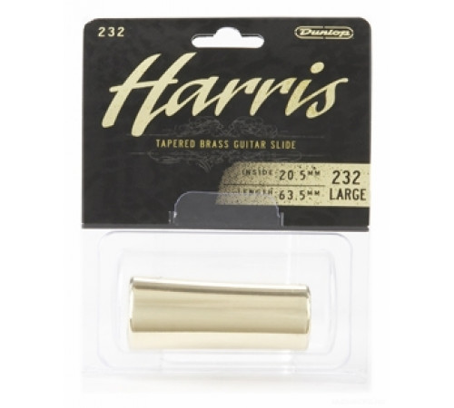 DUNLOP 232 Harris Large (20.5 x 24-25.5 x 63.5mm, rs 11) слайд латунный с изгибом