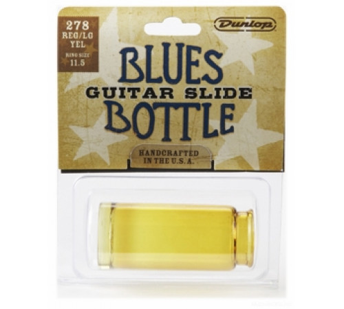 DUNLOP 278 Yellow Blues Bottle Regular Large слайд стеклянный в виде бутылочки, желтый