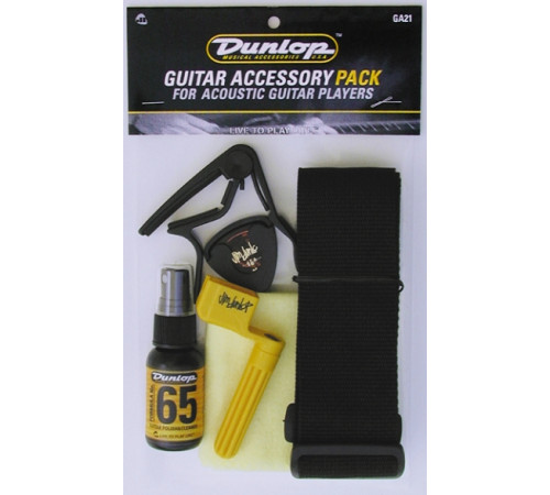 DUNLOP GA21 Acoustic Guitar Accessory Pack With Strap набор аксессуаров д/акустической гитары+ремень