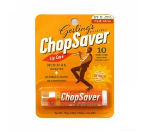 CHOPSAVER CHPS with SPF15 Lip Balm гигиеническая помада для губ с УФ защитой (для музыкантов играющи