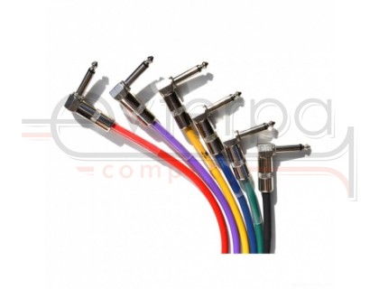 JOYO CM-11 Patch Cables набор инструментальных кабелей 20 см, 6 шт, угловые TS-TS 6,3 мм