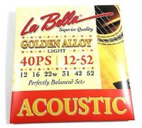 LA BELLA 40PS Golden Alloy 80/20 Light 12-52 струны для акустической гитары