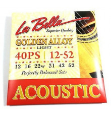 LA BELLA 40PS Golden Alloy 80/20 Light 12-52 струны для акустической гитары