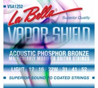 LA BELLA VSA1252 Vapor Shield Acoustic Light 12-52 струны для акустической гитары с покрытием