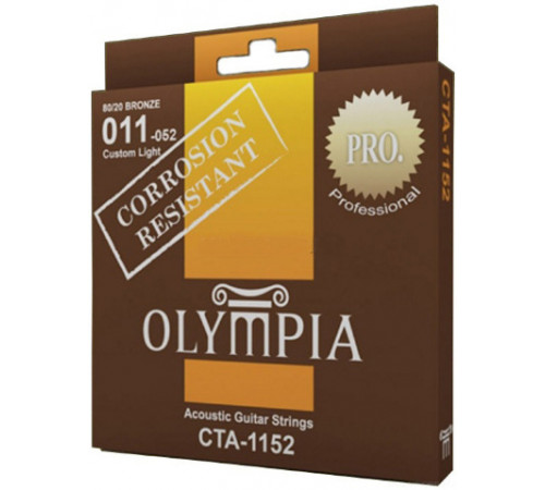 OLYMPIA CTA1152 Coated 80/20 Bronze Wound 11-52, струны для акустической гитары, бронза с дополнител