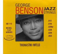 THOMASTIK George Benson GB112 cтруны для акустической гитары, 12-53, сталь/никель, плоская оплётка