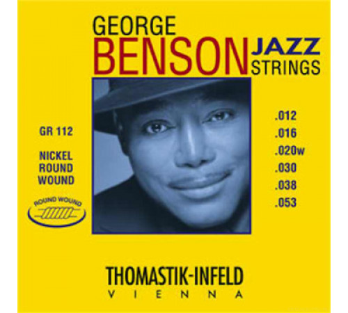 THOMASTIK George Benson GR112 струны для акустической гитары, 12-53, сталь/никель, круглая оплетка