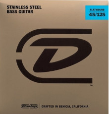 DUNLOP DBFS45125 Flatwound Stainless Steel Long Scale струны для 5-струнной бас гитары, плоская обмо