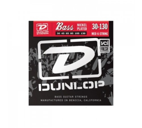 DUNLOP DBN Nickel Plated Steel Bass 30-130 6 Strings струны для 6-струнной бас-гитары