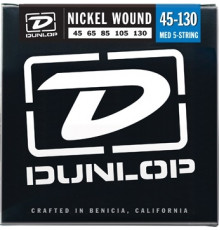 DUNLOP DBN Nickel Plated Steel Bass 45-130 5 Strings струны для 5-струнной бас-гитары
