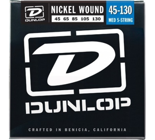 DUNLOP DBN Nickel Plated Steel Bass 45-130 5 Strings струны для 5-струнной бас-гитары
