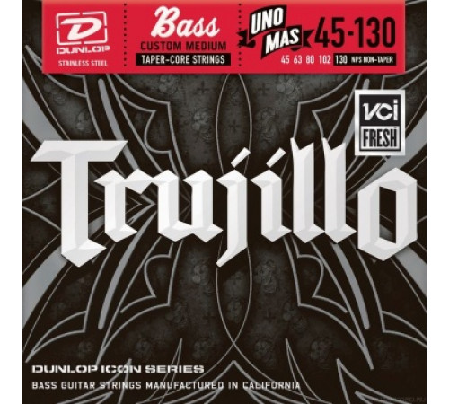 DUNLOP RTT Robert Trujillo Icon 45-130T Una Mas Pack струны для 5-струнной бас-гитары