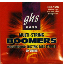 GHS 6ML-DYB 6-String Bass Boomers Medium Light 30-126 струны для 6-струнной бас-гитары, никелирован.