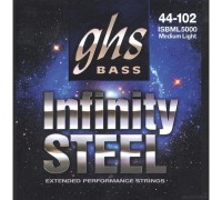 GHS ISBML5000 Infinity Steel Medium Light 44-102 струны для бас-гитары, стальная обмотка с покрытием