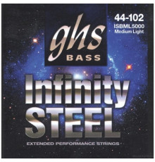 GHS ISBML5000 Infinity Steel Medium Light 44-102 струны для бас-гитары, стальная обмотка с покрытием