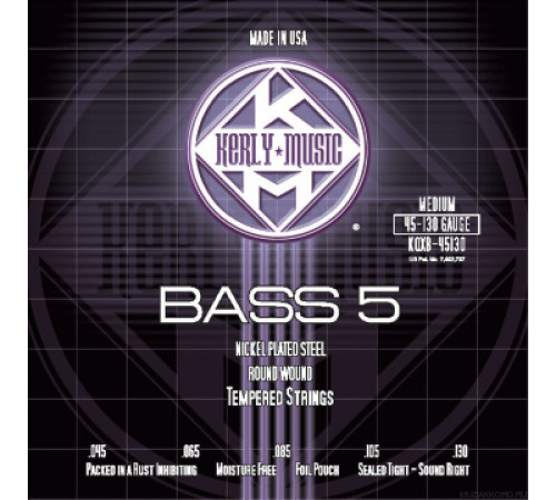 KERLY KQXB-45130 Nickel Plated Steel Tempered 5 Strings струны для 5-струнной бас-гитары