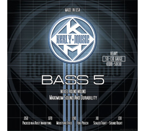 KERLY KQXB-50130 Nickel Plated Steel Tempered 5 Strings струны для 5-струнной бас-гитары
