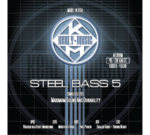KERLY KQXBS-45130 Stainless Steel Tempered 5 Strings струны для 5-струнной бас-гитары