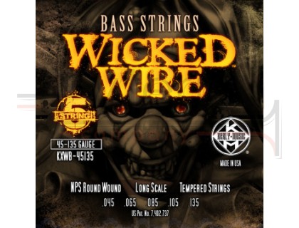 KERLY KXWB-45135 Wicked Wire Nickel Plated Steel Tempered 5 Strings струны для 5-струнной бас-гитары