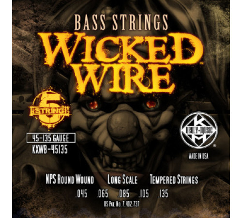 KERLY KXWB-45135 Wicked Wire Nickel Plated Steel Tempered 5 Strings струны для 5-струнной бас-гитары